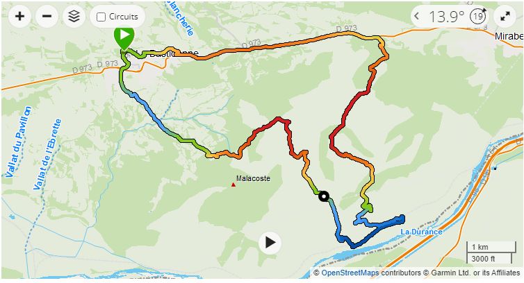 Parcours VTT réalisé par Patrick le 24.09.2203