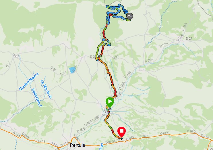 itinéraire de la sortie VTT du 3024.11.03